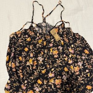 Kori Floral Black Tank Top